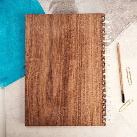 Oakdene Designs Notebooks Personalised Gold Walnut Heart Wedding Guest Book