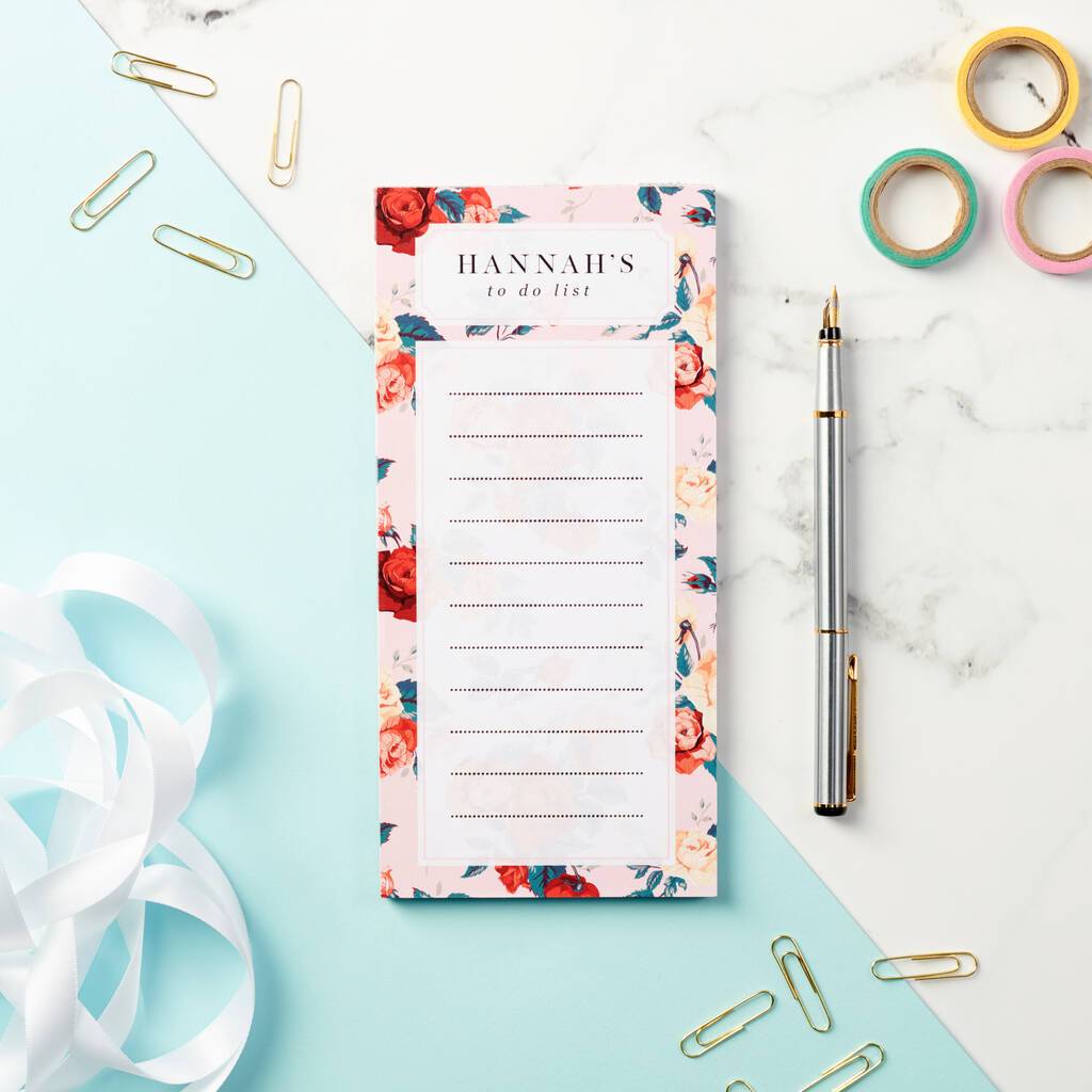 Oakdene Designs Notebooks Personalised Patterned To Do Planner Notepad