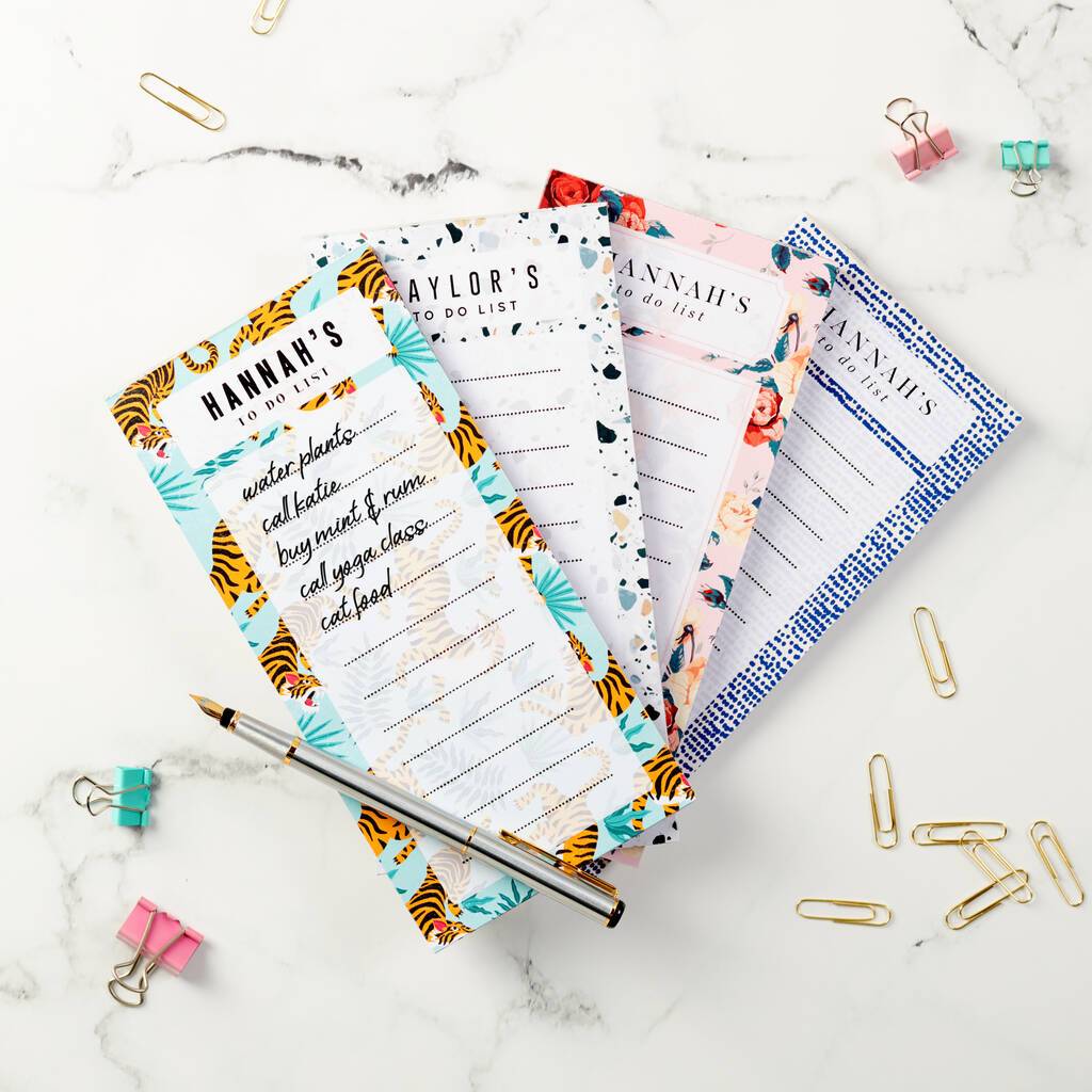 Oakdene Designs Notebooks Personalised Patterned To Do Planner Notepad