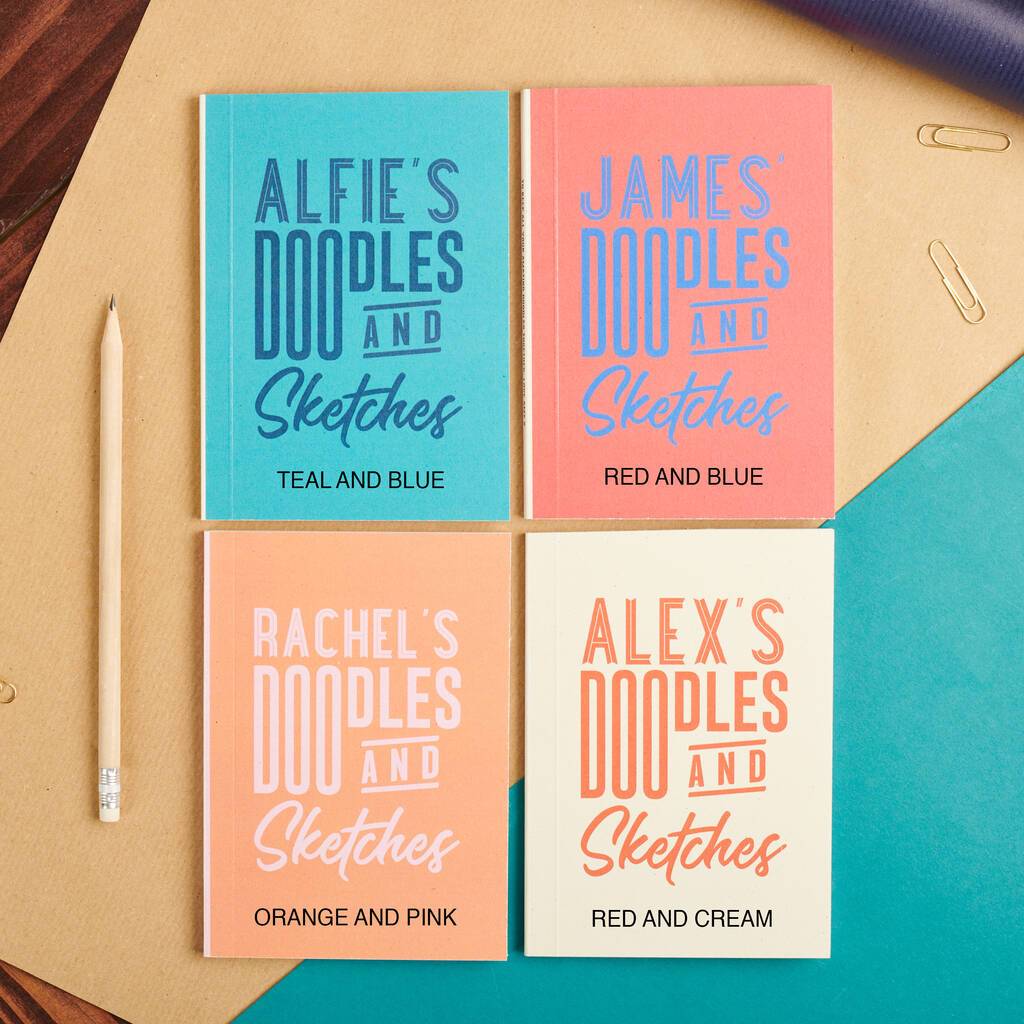 Oakdene Designs Notebooks Personalised Pocket Doodles And Sketches Notebook