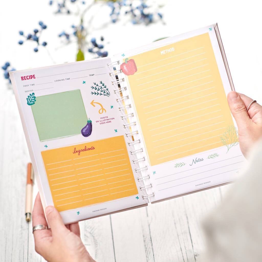 Oakdene Designs Notebooks Personalised Vegan Recipe Book