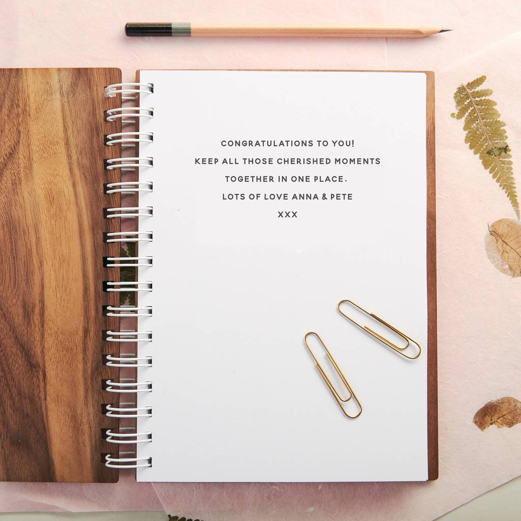 Oakdene Designs Notebooks Personalised Walnut Baby Journal