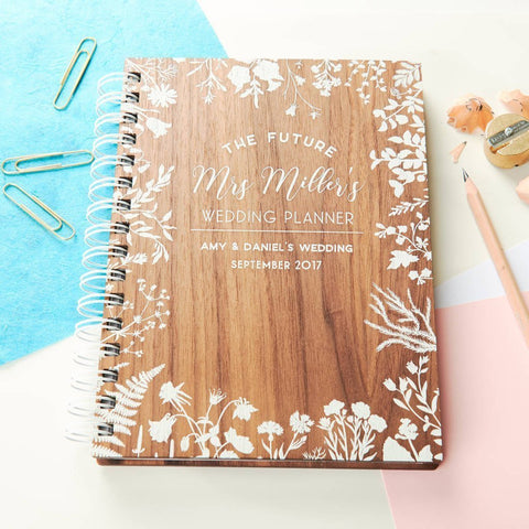 Oakdene Designs Notebooks Personalised Walnut Wedding Notebook