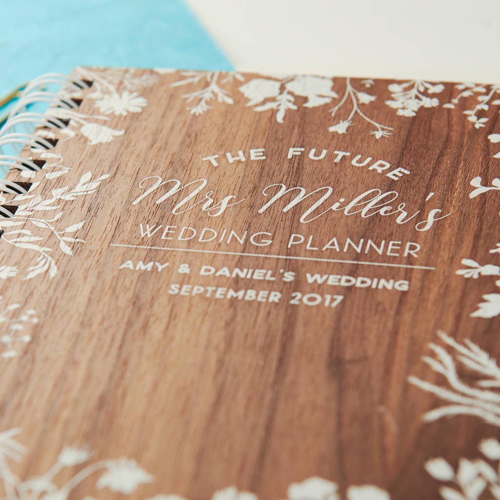 Oakdene Designs Notebooks Personalised Walnut Wedding Notebook