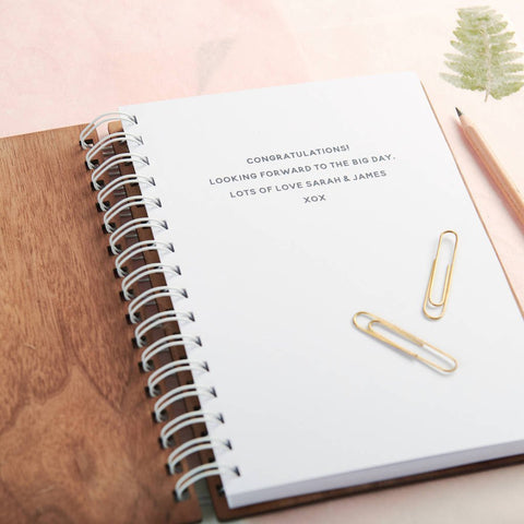 Oakdene Designs Notebooks Personalised Walnut Wedding Notebook