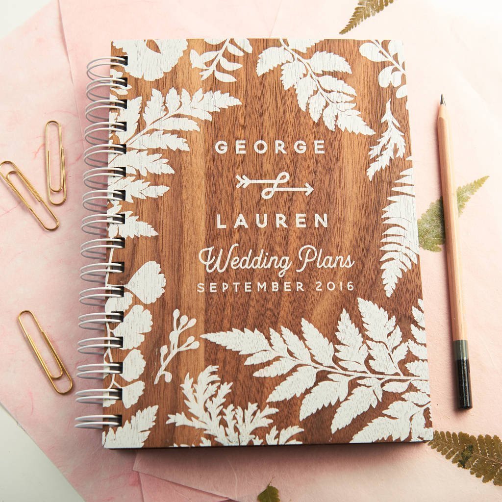 Oakdene Designs Notebooks Personalised Walnut Wedding Planner