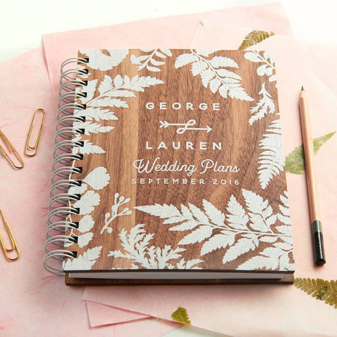 Oakdene Designs Notebooks Personalised Walnut Wedding Planner