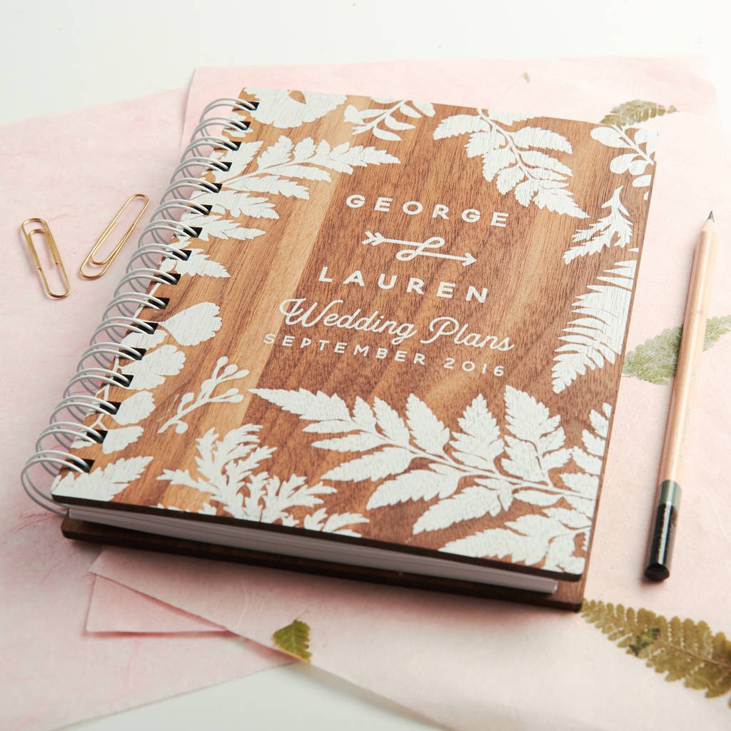 Oakdene Designs Notebooks Personalised Walnut Wedding Planner