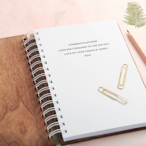 Oakdene Designs Notebooks Personalised Walnut Wedding Planner