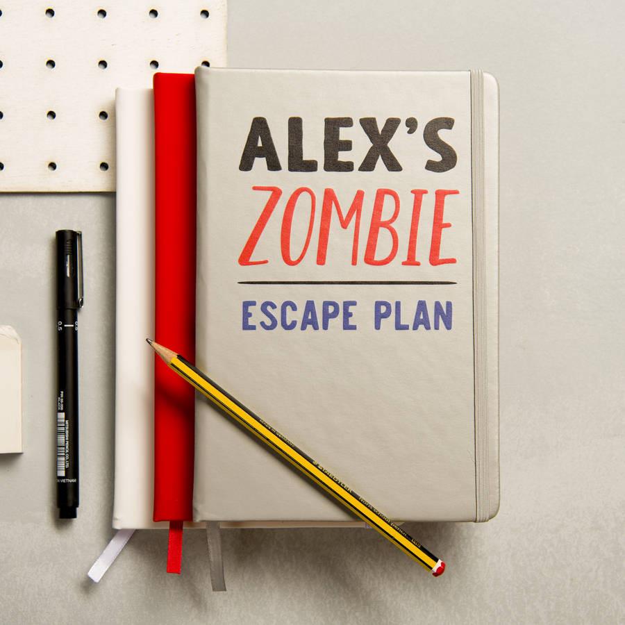 Oakdene Designs Notebooks Personalised Zombie Escape Plan Notebook