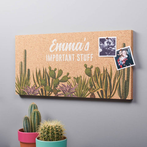 Oakdene Designs Noticeboards Personalised Cactus Cork Pin Board