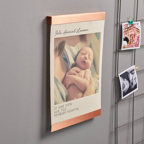 Oakdene Designs Photo Products Personalised Baby Photo Copper Hanging Print