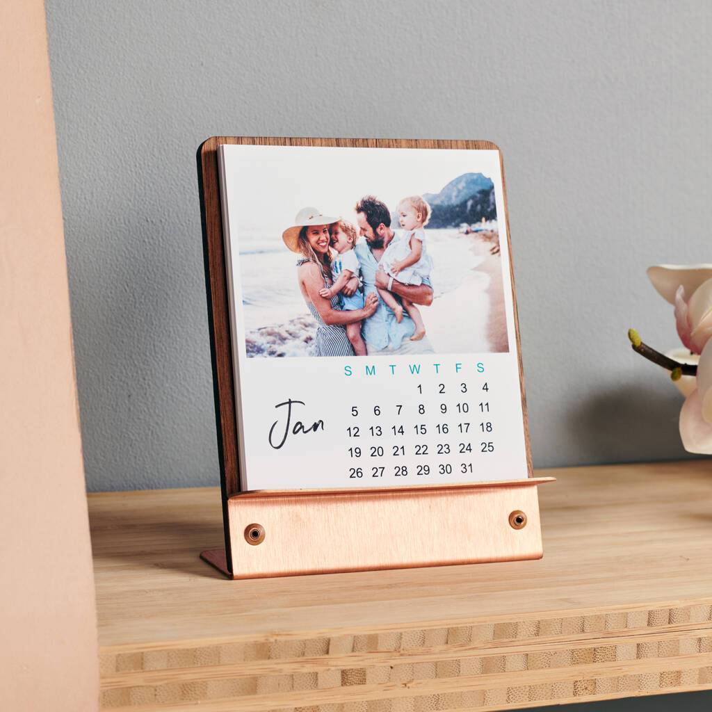 Oakdene Designs Photo Products Personalised Copper And Walnut Photo Calendar