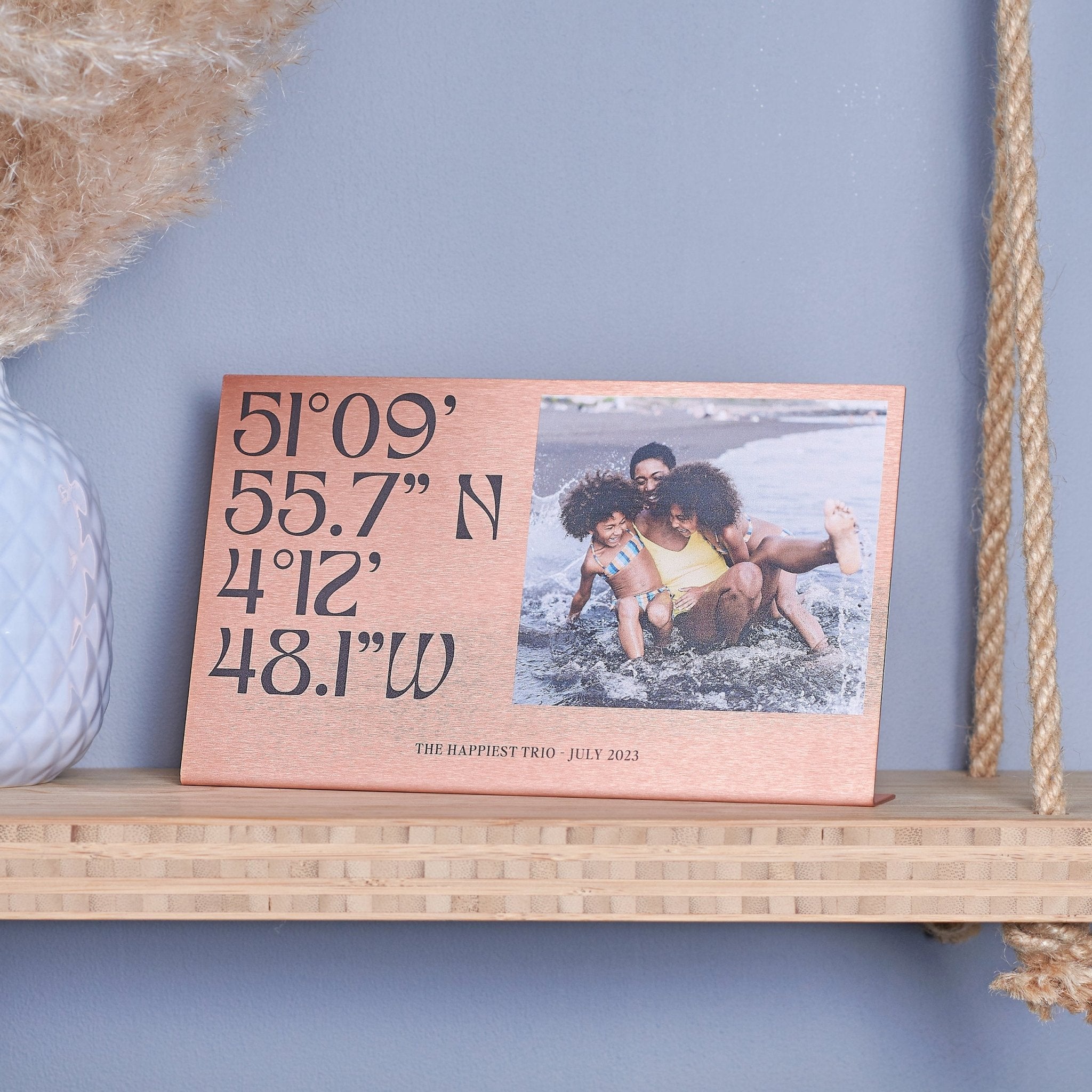 Oakdene Designs Photo Products Personalised Copper Coordinates And Photo Metal Print