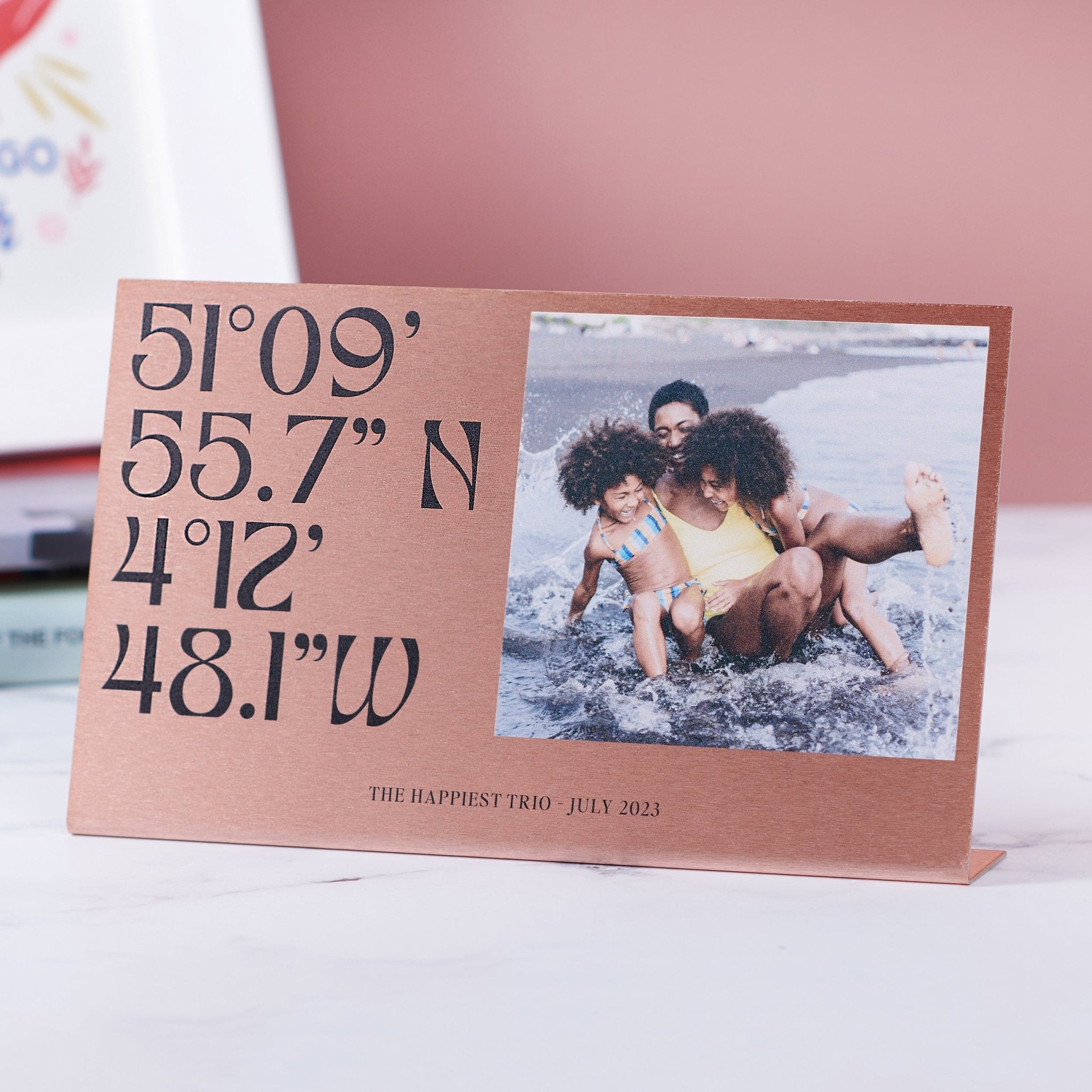 Oakdene Designs Photo Products Personalised Copper Coordinates And Photo Metal Print