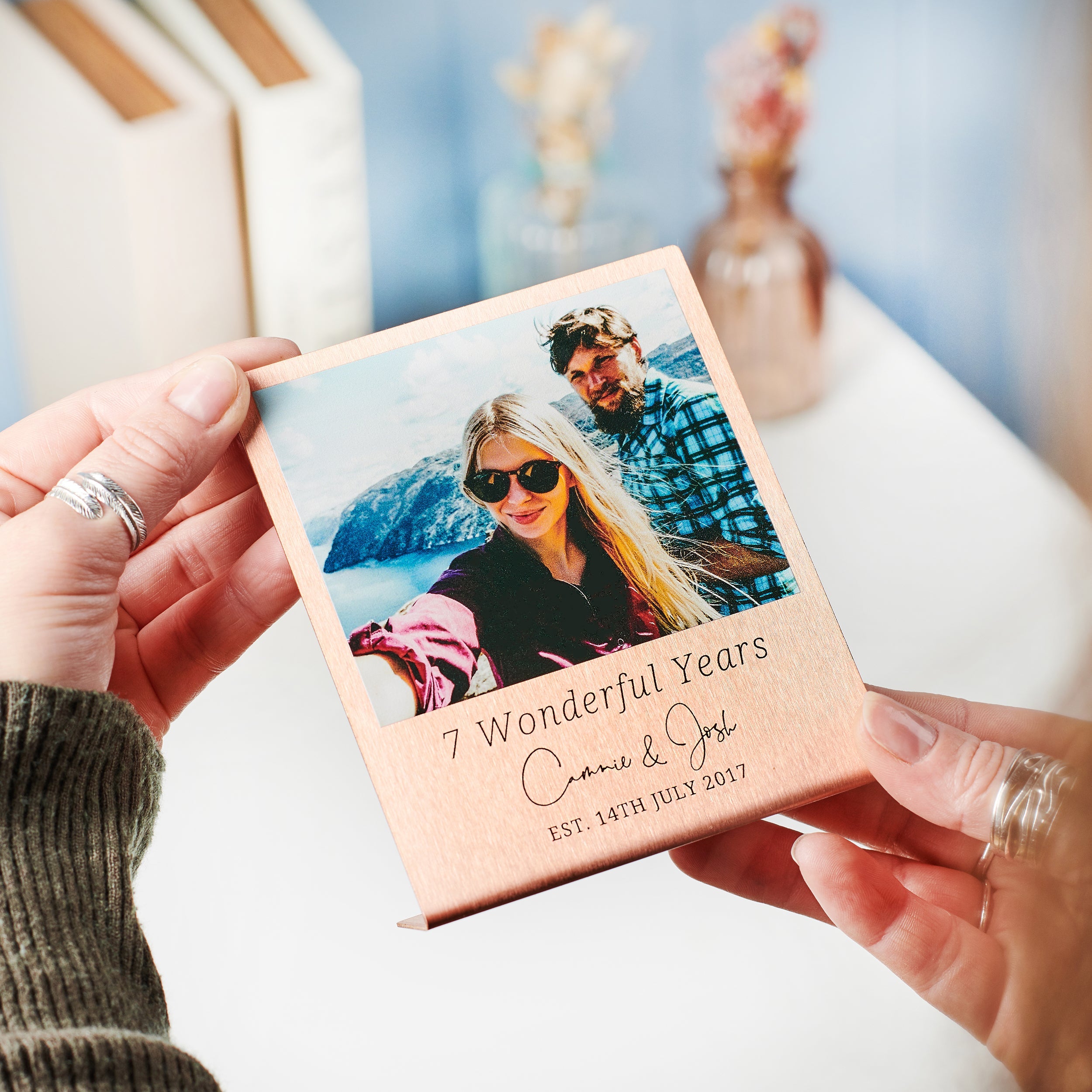 Oakdene Designs Photo Products Personalised Couples 7 Year Anniversary Copper Photo Print