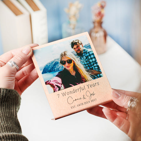 Oakdene Designs Photo Products Personalised Couples 7 Year Anniversary Copper Photo Print