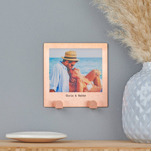 Oakdene Designs Photo Products Personalised Solid Copper Couples Photo Key Hook