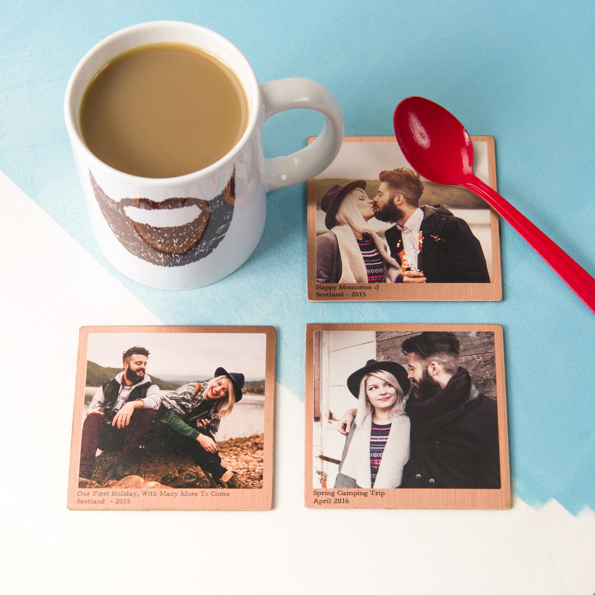 Oakdene Designs Photo Products Personalised Solid Copper Photo Coaster