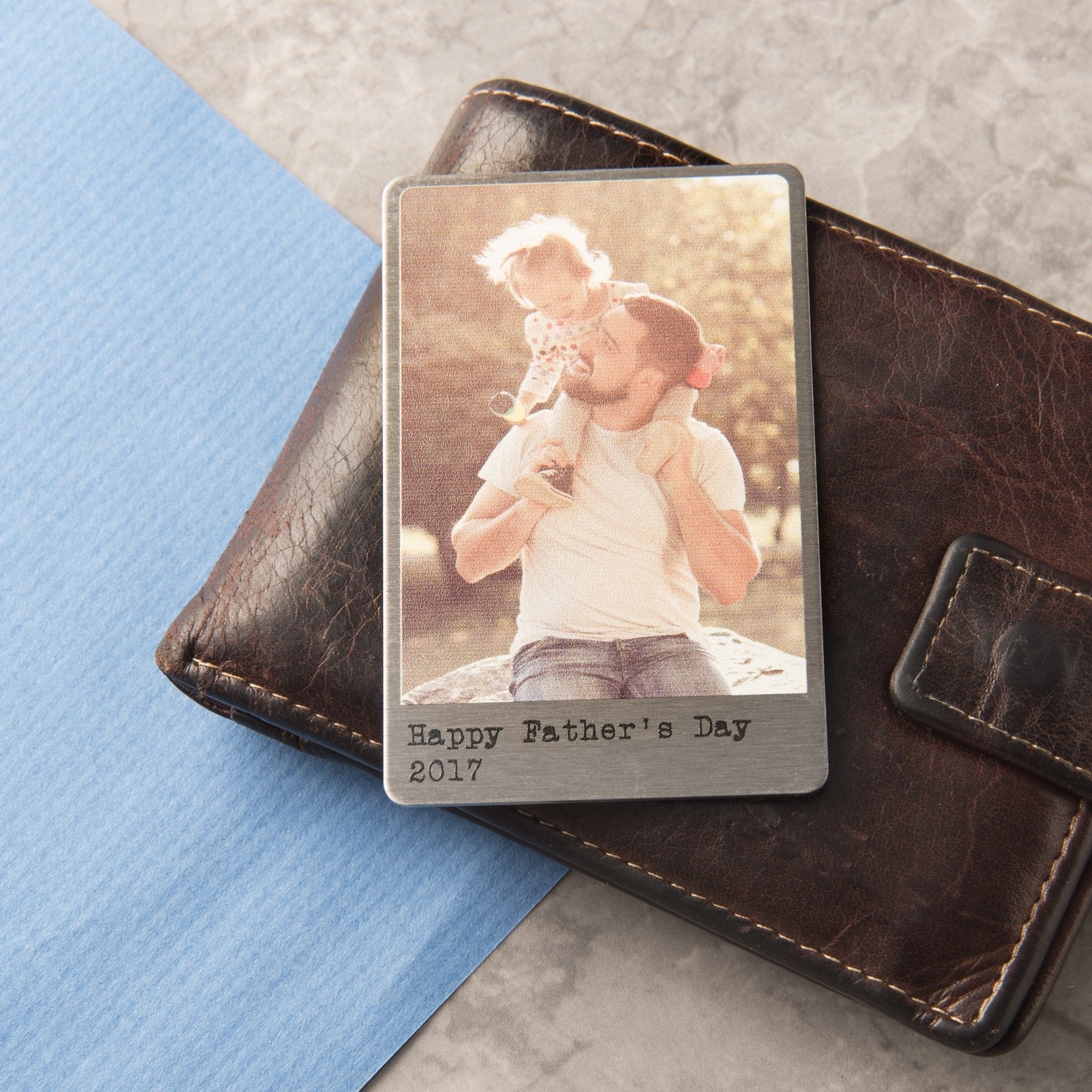 Oakdene Designs Photo Products Personalised Solid Copper Wallet Photo Card