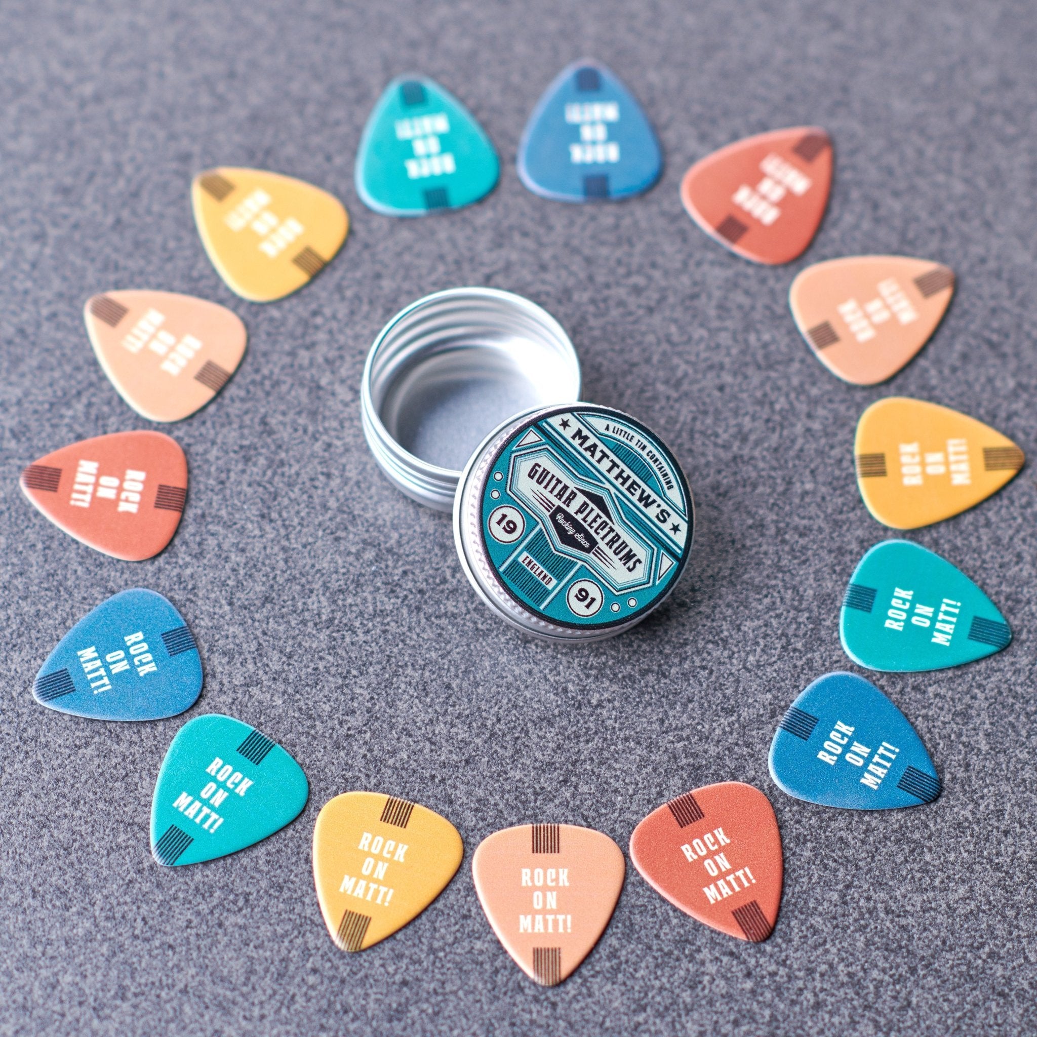 Oakdene Designs Plectrums Personalised Colour Guitar Plectrums