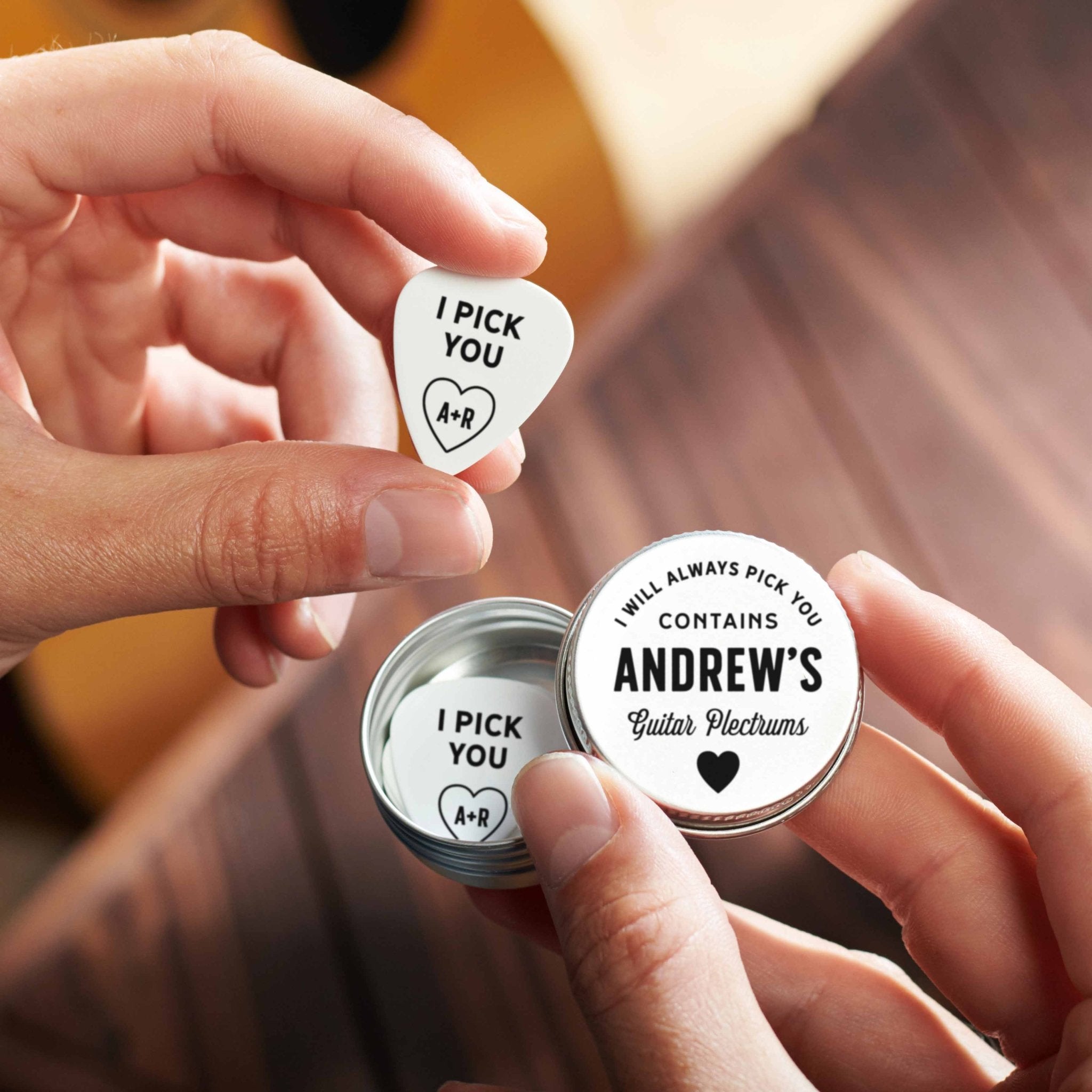 Oakdene Designs Plectrums Personalised Valentines Or Anniversary Guitar Plectrums