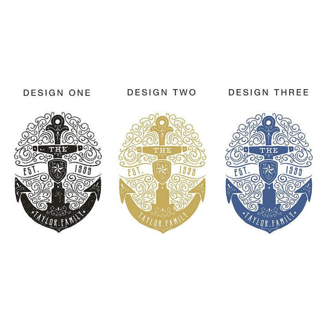 Oakdene Designs Prints Design One Personalised Nautical Family Print