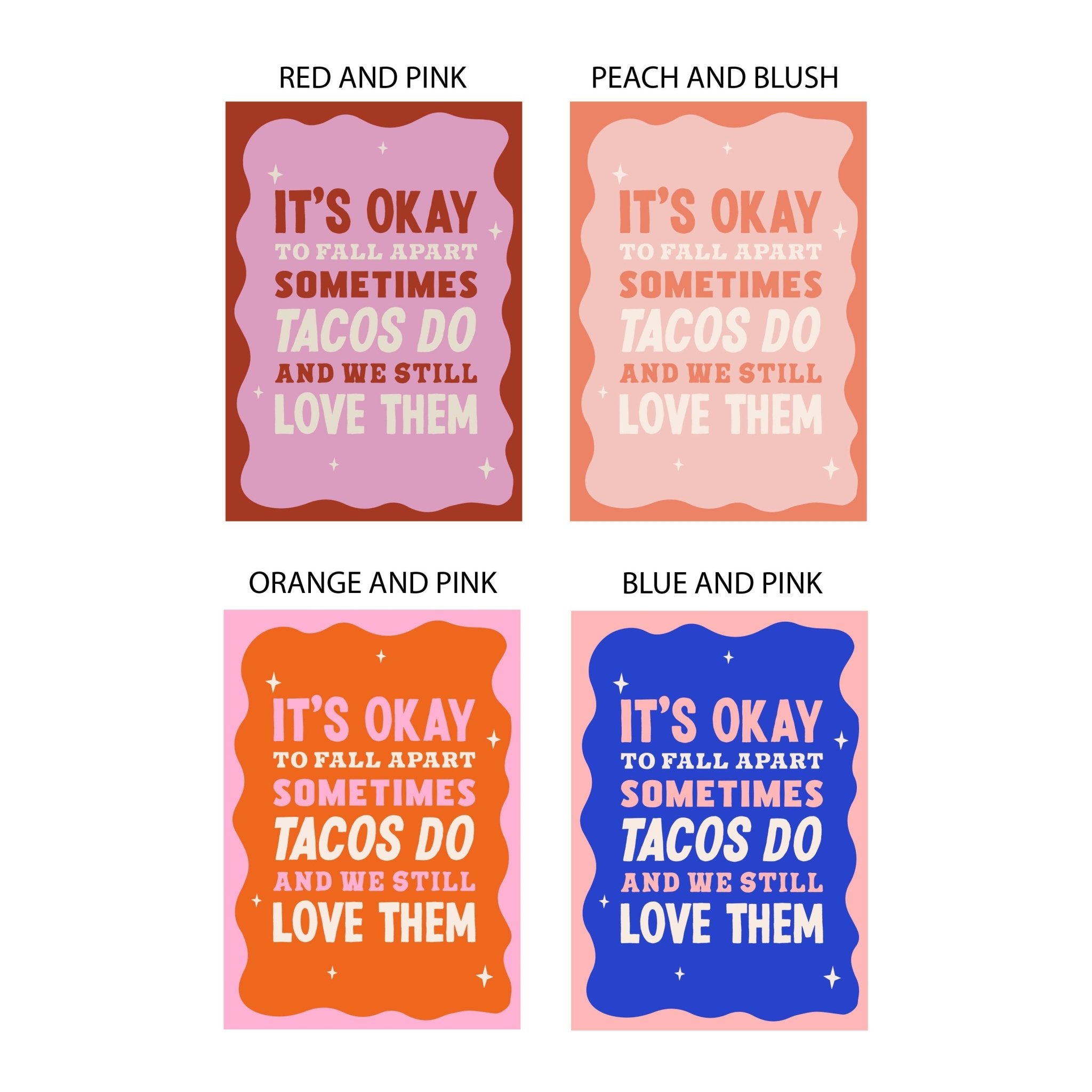 Oakdene Designs Prints Framed It's Ok To Fall Apart Taco Print