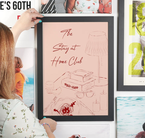 Oakdene Designs Prints Framed The Stay At Home Club Print