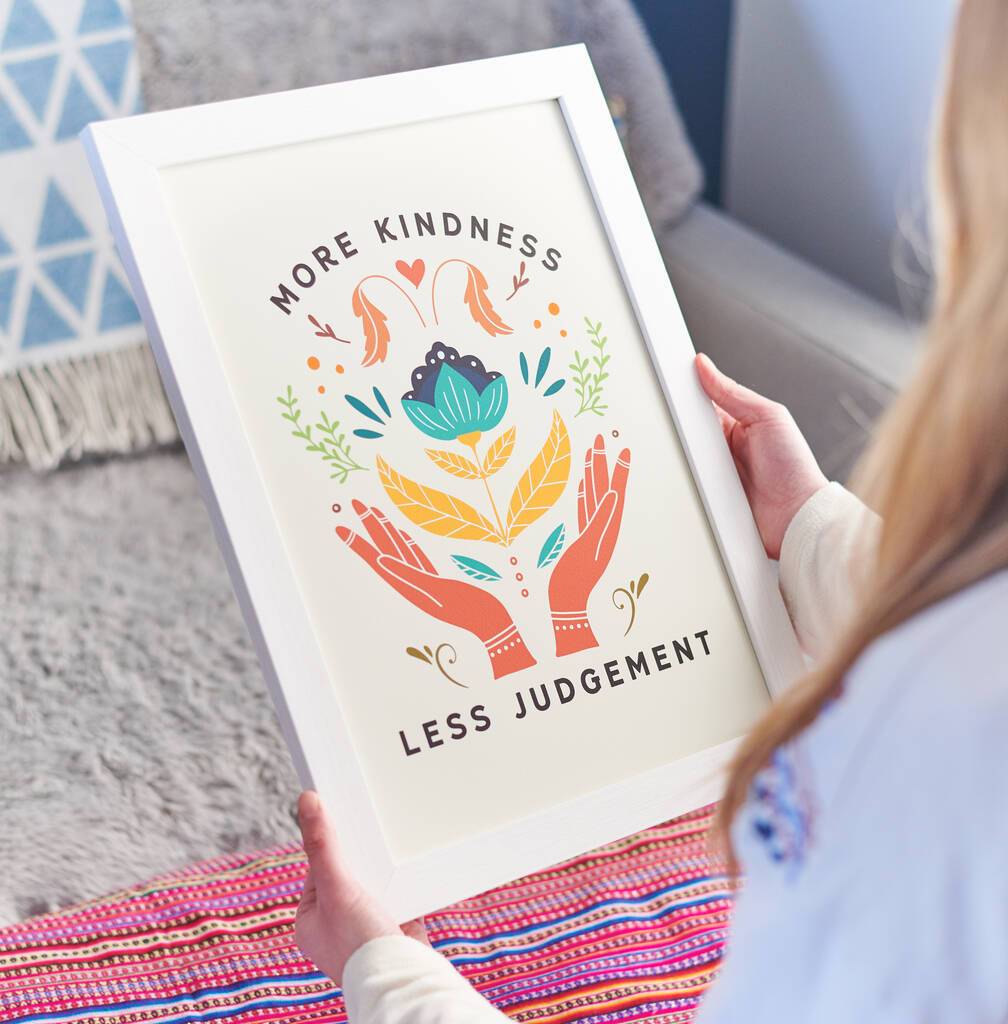 Oakdene Designs Prints 'More Kindness' Positive Typography Print