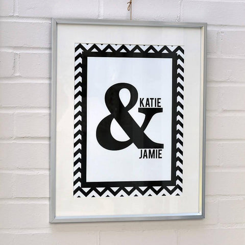 Oakdene Designs Prints Personalised Ampersand Couples Print