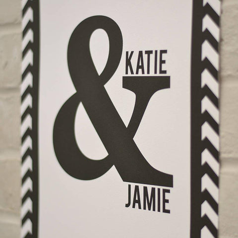 Oakdene Designs Prints Personalised Ampersand Couples Print