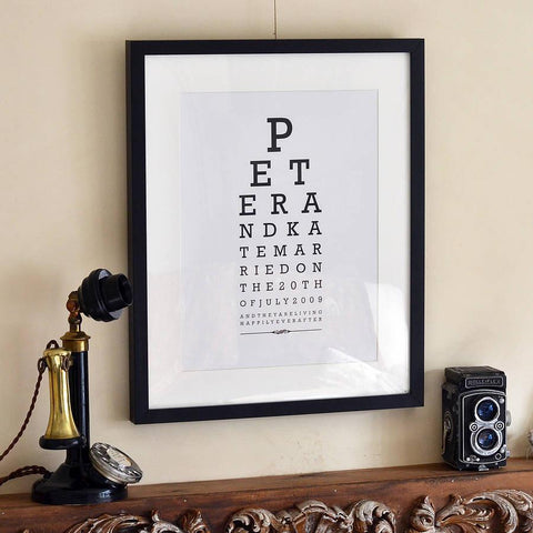 Oakdene Designs Prints Personalised Eye Test Print