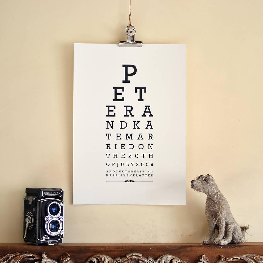 Oakdene Designs Prints Personalised Eye Test Print