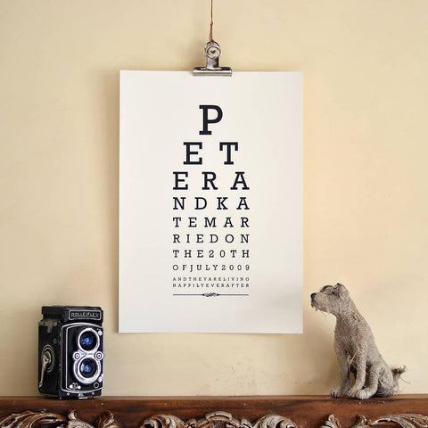 Oakdene Designs Prints Personalised Eye Test Print