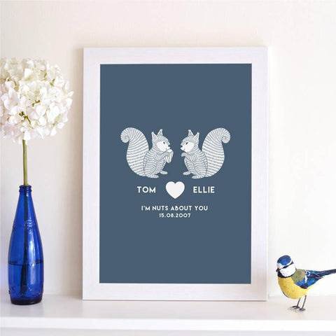 Oakdene Designs Prints Personalised 'I'm Nuts About You' Couples Print