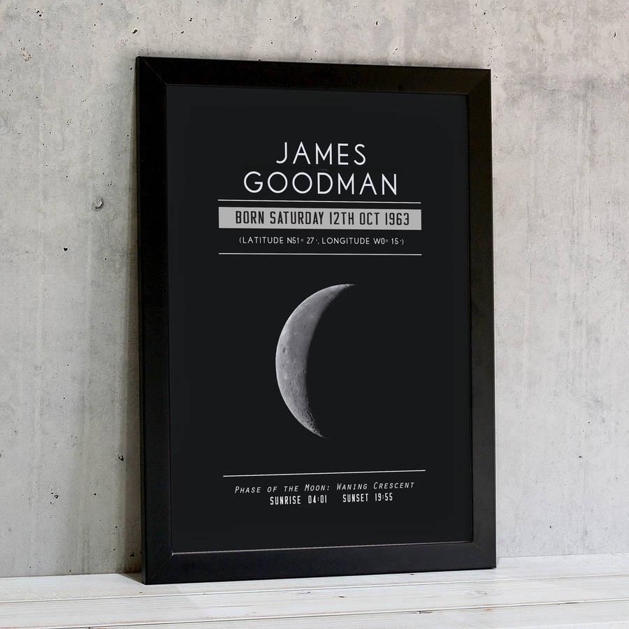 Oakdene Designs Prints Personalised Moon Phase Print