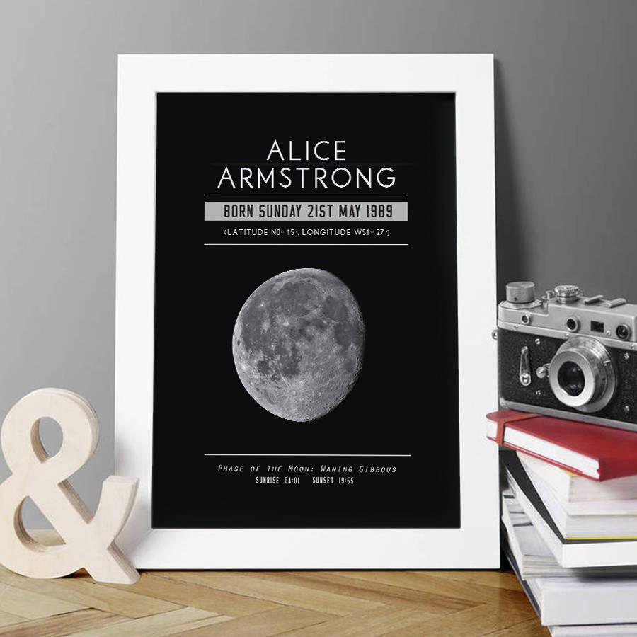 Oakdene Designs Prints Personalised Moon Phase Print