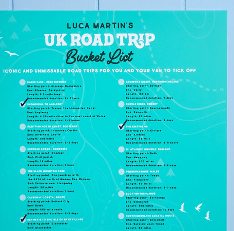 Oakdene Designs Prints Personalised Road Trip Bucket List Poster