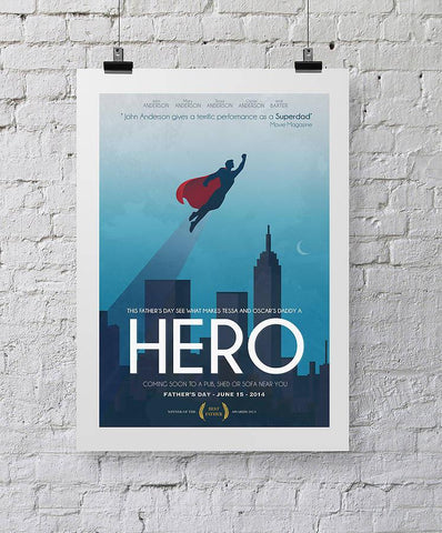 Oakdene Designs Prints Personalised 'Superdad' Movie Poster Print