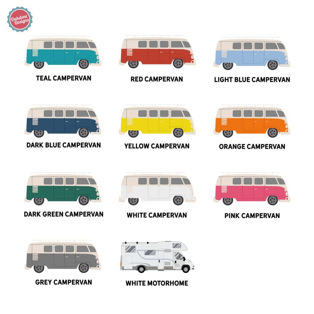 Oakdene Designs Prints Personalised Travel Motorhome And Campervan Print