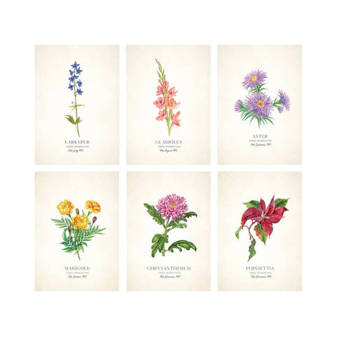 Oakdene Designs Prints Personalised Wild Flower Birth Date Print