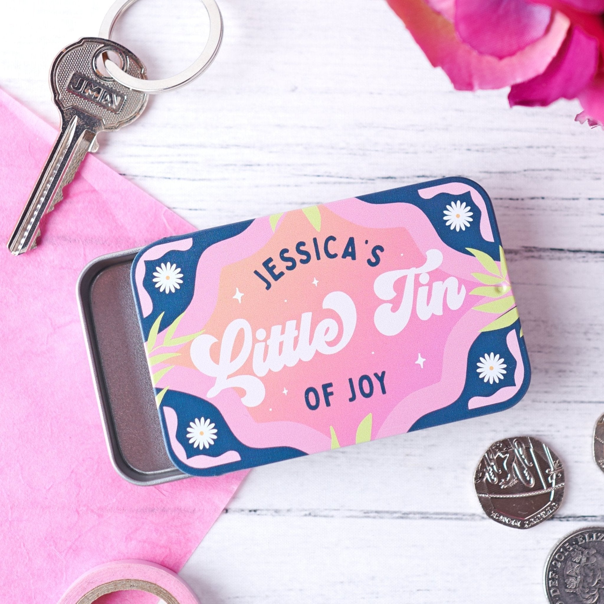 Oakdene Designs Storage Tin Personalised Little Tin Of Joy Pocket Tin