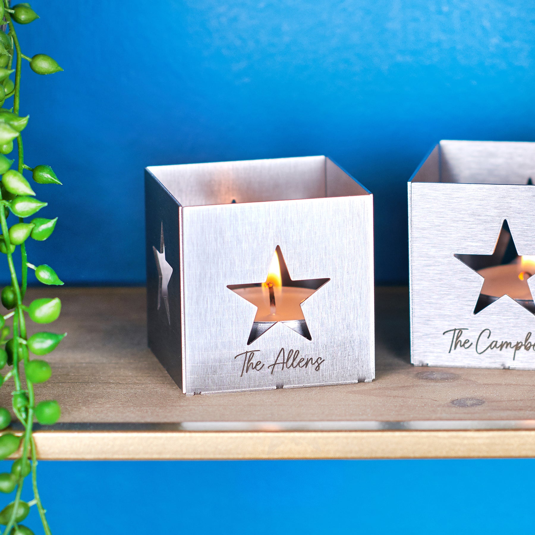 Oakdene Designs Tea Light Holder Personalised Star Metal Tea Light Holder