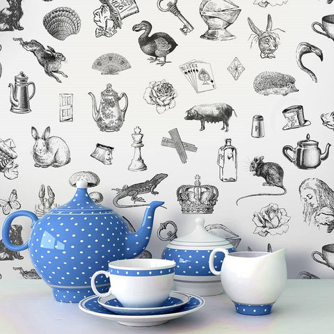 Oakdene Designs Wallpaper / Murals 'Alice In Wonderland' Self Adhesive Wallpaper