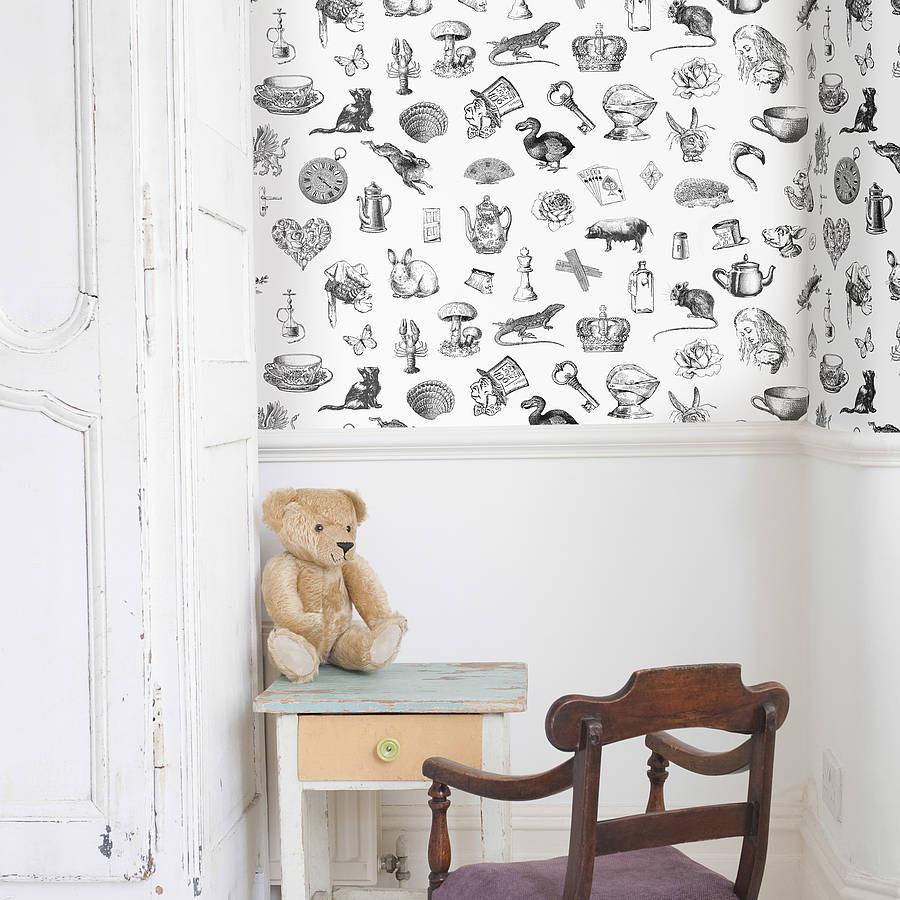 Oakdene Designs Wallpaper / Murals 'Alice In Wonderland' Self Adhesive Wallpaper