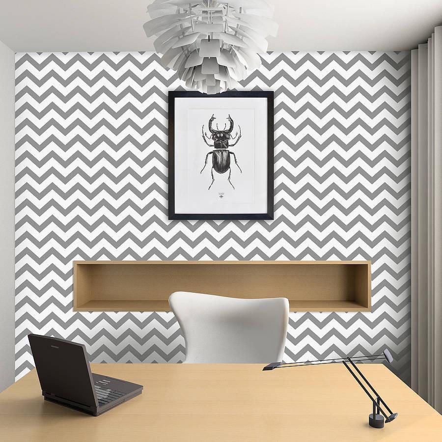 Oakdene Designs Wallpaper / Murals Contemporary Chevron Self Adhesive Wallpaper