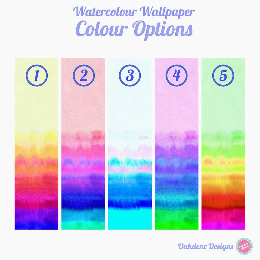 Oakdene Designs Wallpaper / Murals Rainbow Watercolour Self Adhesive Wallpaper