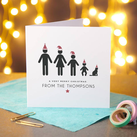 Personalised 10 Pack Of Family Christmas Cards - Oakdene Designs