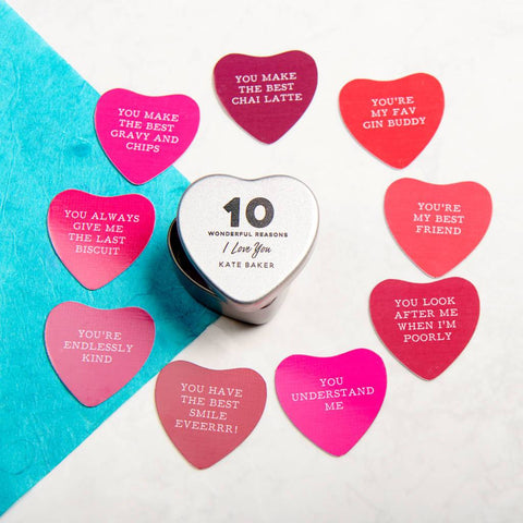 Personalised 10 Reasons I Love You Heart Tin - Oakdene Designs